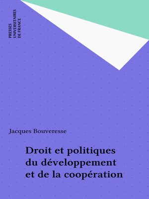 cover image of Droit et politiques du développement et de la coopération
